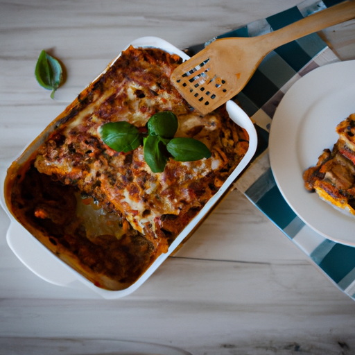 Domácí italské lasagne s bazalkou