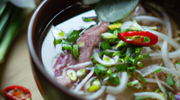 Phở – tradicionální vietnamská polévka.