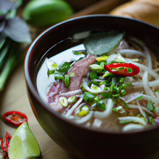 Phở – tradicionální vietnamská polévka.