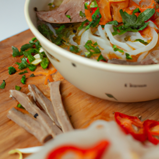 Phở bò – tradiční vietnamská polévka.