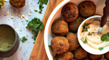 Falafel s tahini omáčkou.