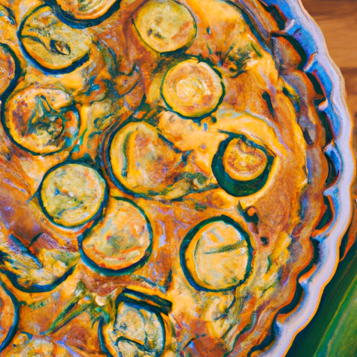 Veganský cuketový quiche.