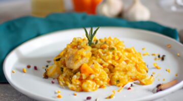 Risotto se šafránem a houbami.