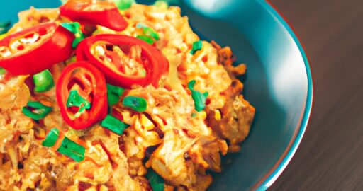 Spicy nasi goreng s krůtím masem.