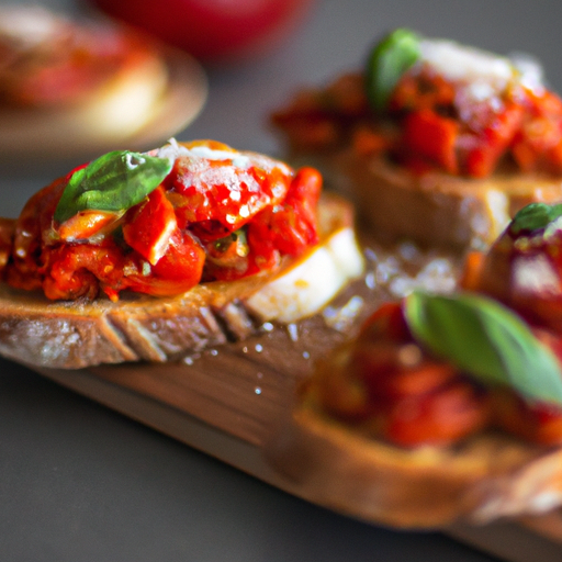 Italský bruschetta s rajčaty