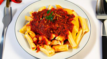 Penne al ragú.