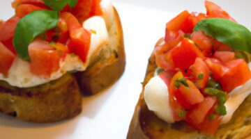 Italská bruschetta s mozzarellou.