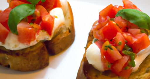 Italská bruschetta s mozzarellou.