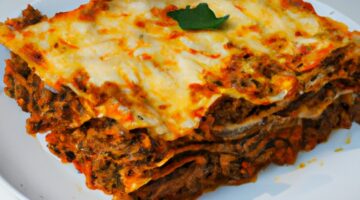 Domácí lasagne bolognese.