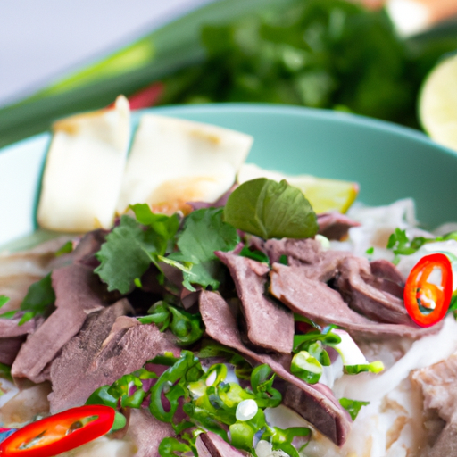 Phở bò – tradiční vietnamská polévka.