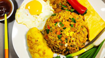 Jídlo z indonéské kuchyně: nasi goreng.