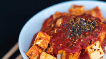 Korejská rýže s tofu a kimchi