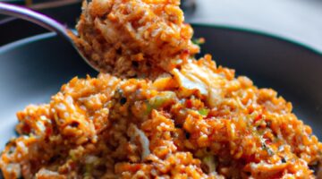 Korejské kimchi fried rice.