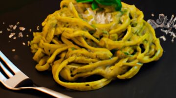 Tagliatelle al pesto.