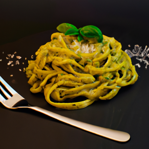 Tagliatelle al pesto.