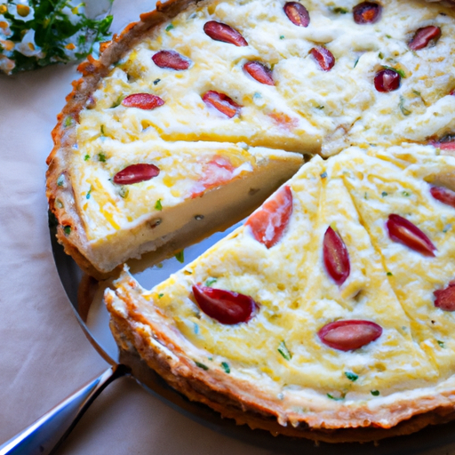 Lahodný quiche lorraine s slaninou.