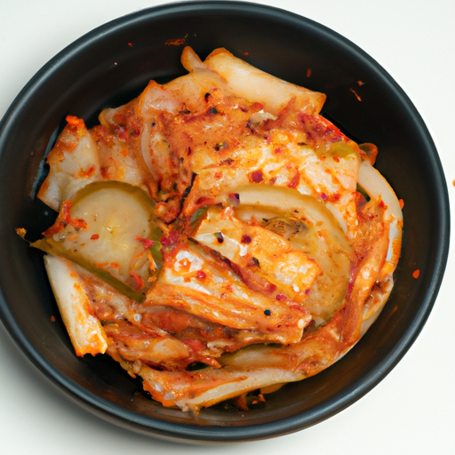 Kimchi, tradiční korejská zeleninová pochutina.