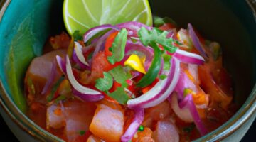 Ceviche z bílé ryby.