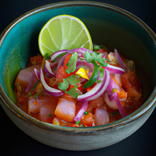 Ceviche z bílé ryby.