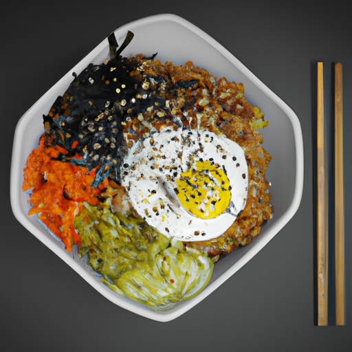 Bibimbap s hovězím masem a zeleninou