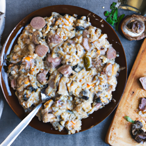 Risotto ai funghi a salsiccia