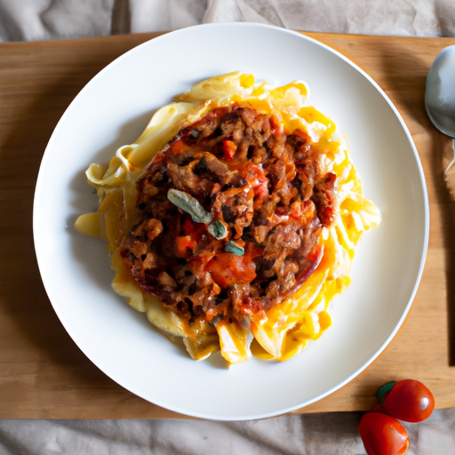 Ragu bolognese s tagliatelle.