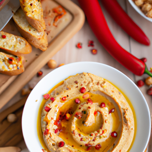 Hummus s pečenou paprikou a česnekem