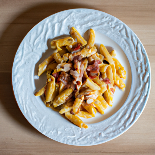 Penne alla carbonara s pancettou