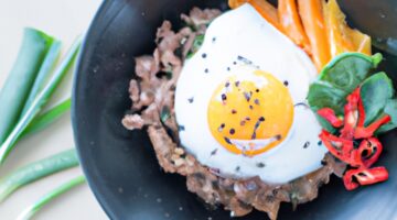 Bibimbap – Korejská směs rýže s grilovaným masem