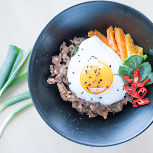 Bibimbap – Korejská směs rýže s grilovaným masem