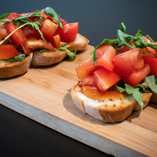 Italská bruschetta s rajčaty a bazalkou