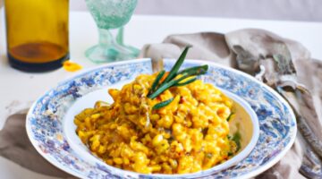 Risotto se žampiony a šafránem