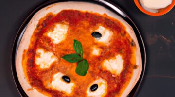 Pizza Margherita s bazalkou.