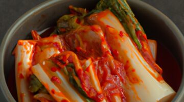 Kimchi“ – korejská kyselá zelenina.