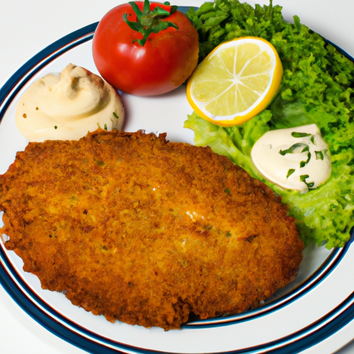 Milanesa de carne so salátem.