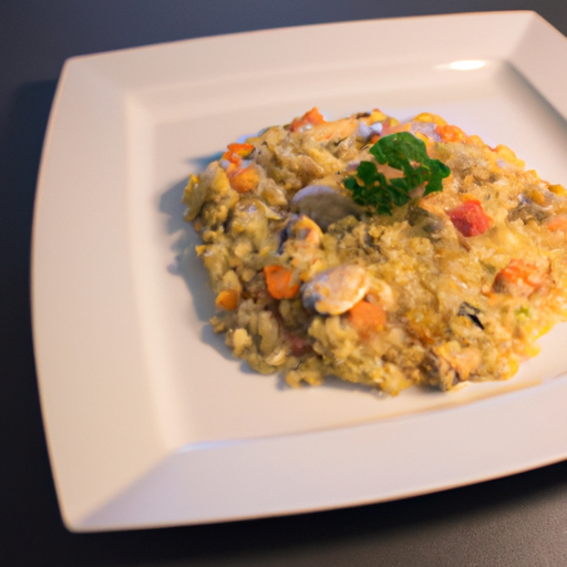 Risotto s kuřecím masem a houbami