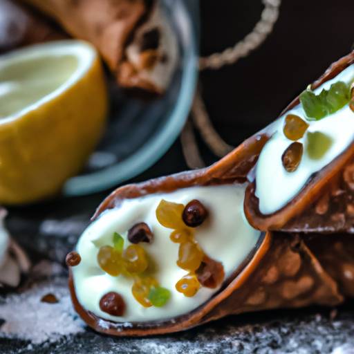 Cannoli s pistáciovou náplní.