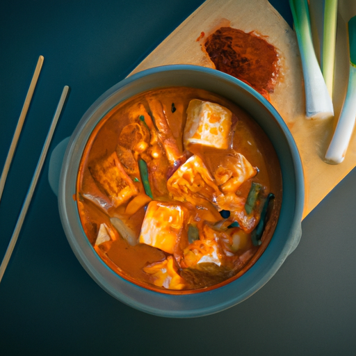 Kimchi jjigae s tofu.