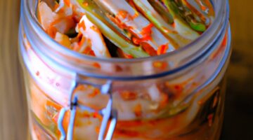 Kimchi – tradiční korejská fermentovaná zelenina.