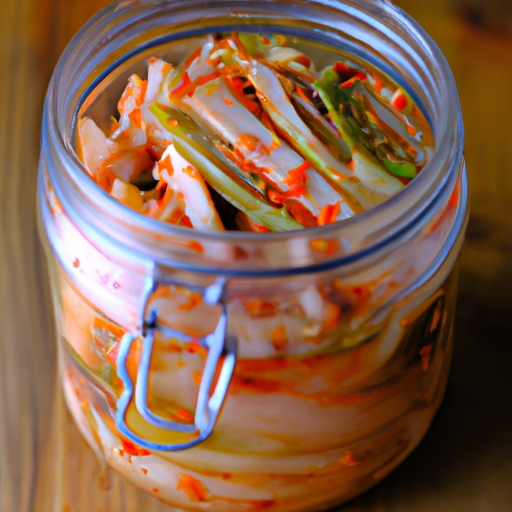 Kimchi – tradiční korejská fermentovaná zelenina.