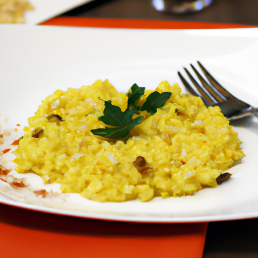 Risotto s hříbky a šafránem.