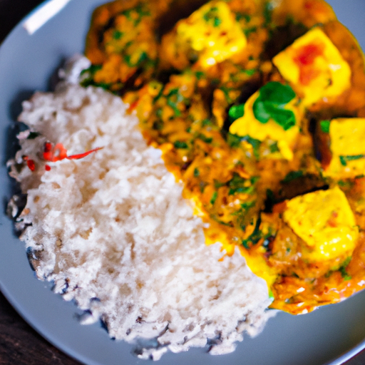 Palak paneer s rýží