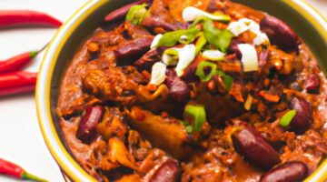 Rajma masala s jehněčím a chilli.