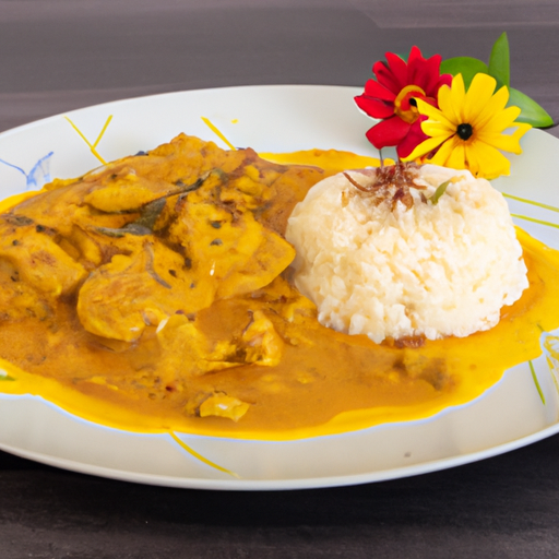 Murgh Korma s rýží.