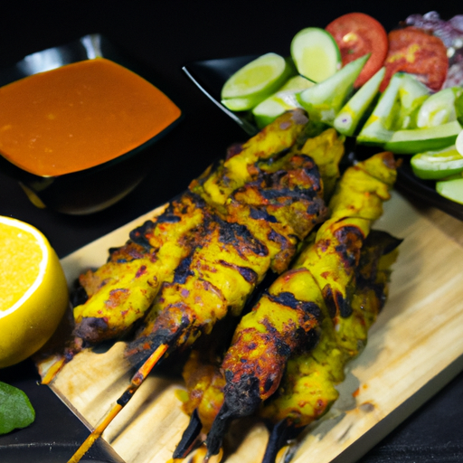 Indonéský jehněčí satay med na špejli