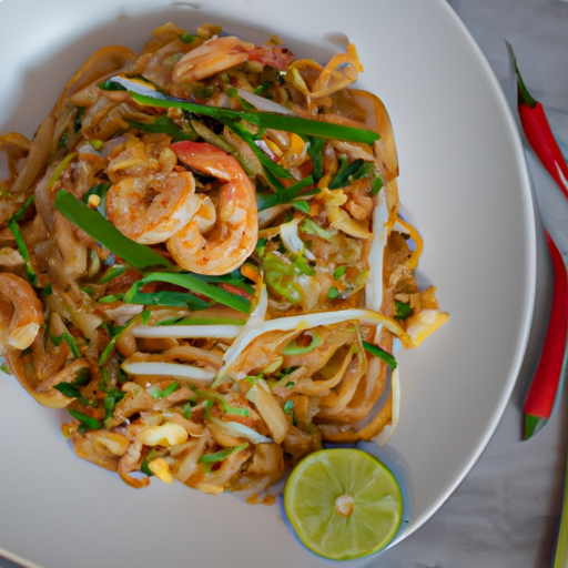 Pad Thai s krevetami a arašídy