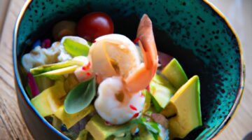 Ceviche z krevet a avokáda