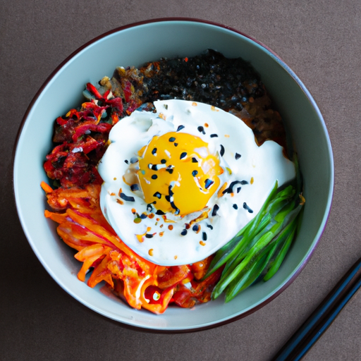 Bibimbap s hovězím masem.