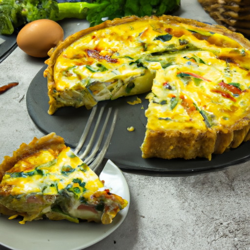 Brokolicová quiche sýrová náplň