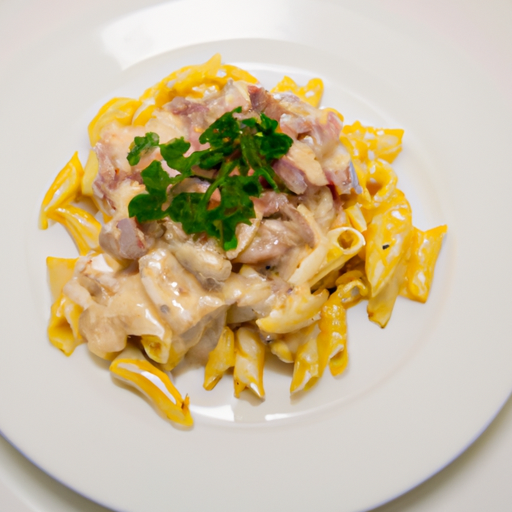 Penne alla carbonara.